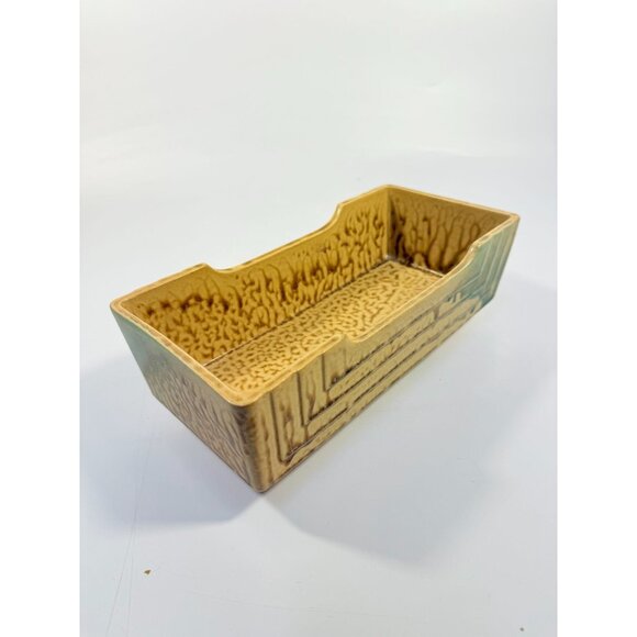 Footed Ikebana Dish Planter Japanese Drip Glaze Mid Century MCM Atomic Retro - Picture 12 of 16